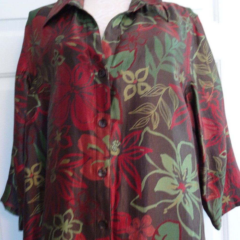 Scott Taylor Size 1X Front Button Shirt-3/4 Sleeves-New-Casual/Business